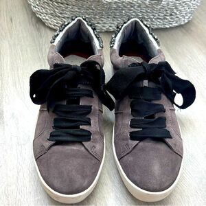 JOIE DARENA  Suede Grey Crystal Sneakers SZ 37.5